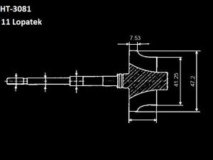 Hřídel pro turbodmychadlo 1Q6K682BE 49377-00510 49377-01541 49377-07313  HT-A3081