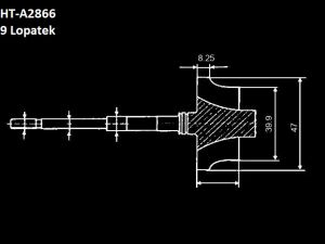 Hřídel turbodmychadla 11657781435 710415-5007S 710415-0003  HT-A2866 