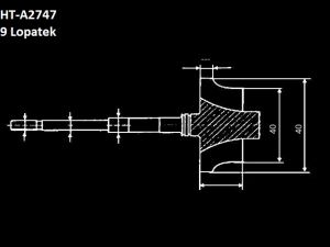 Hřídel turbodmychadla 726683-5002S  706006-0003 726683-0001  HT-A2747